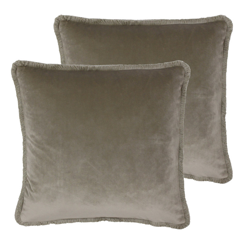Juliano Square Throw Cushion, Taupe, Feathers