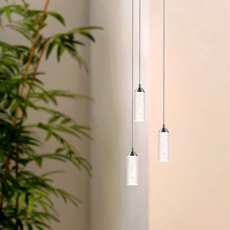 Ardrie 3 - Light Chrome Cluster Pendant, 4.7" H x 1.8" W x 1.8" D