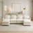 Beige White+4Seat+2Ottoman
