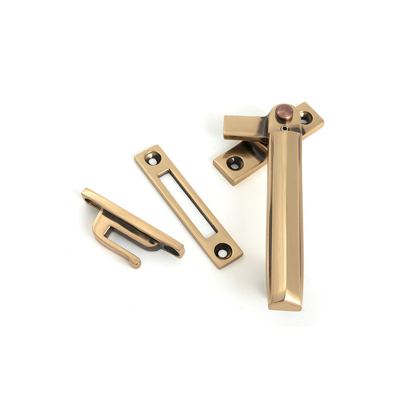 Art Deco Locking Fastener - RH, Polished Bronze