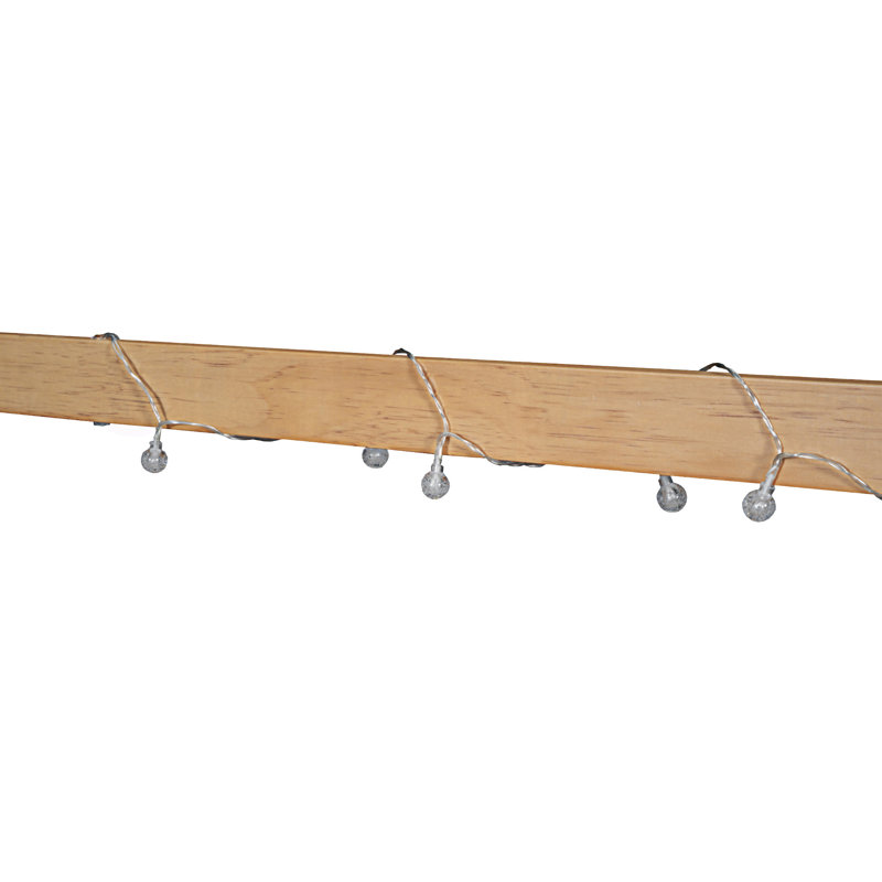 Lit en bois avec fenêtre et clôture, Naturel