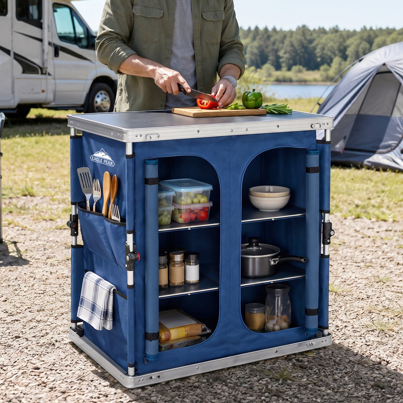 Table de camping double EAGLE PEAK, Bleu