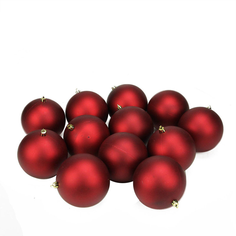 Ornements en forme de boule de Noël rouge incassable 12ct 4 po (100 mm)