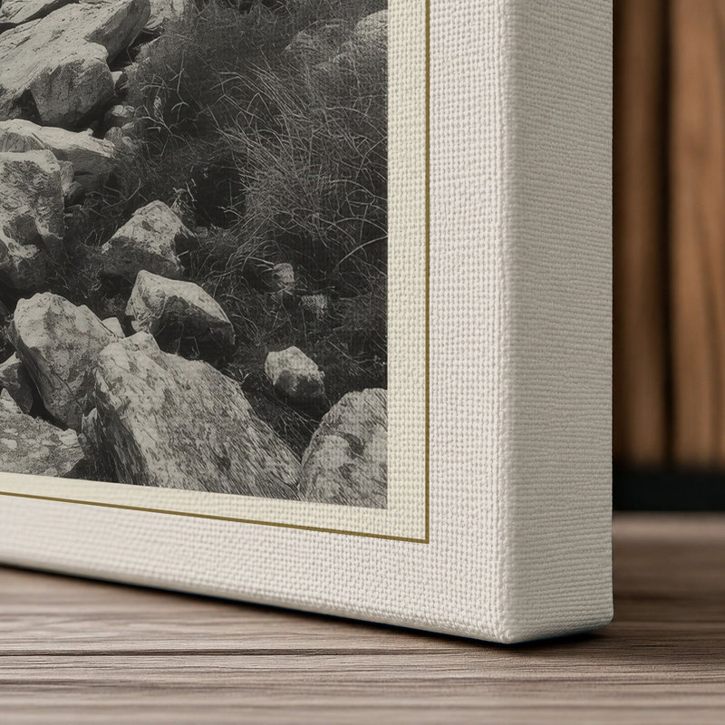 Rock Formation Coastal - Wrapped Canvas, 18x12 - 45.7 x 30.5 cm, Cream Border