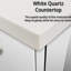 36 po Meuble-lavabo blanc brillant X 22 avec comptoir en quartz et miroir-1438844054
