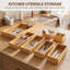 Ensemble polyvalent de bacs à cloisons en bambou de 21 pièces, plateaux de rangement polyvalents en bois pour la cuisine, la salle de bain, le bureau et l'organisation de maquillage