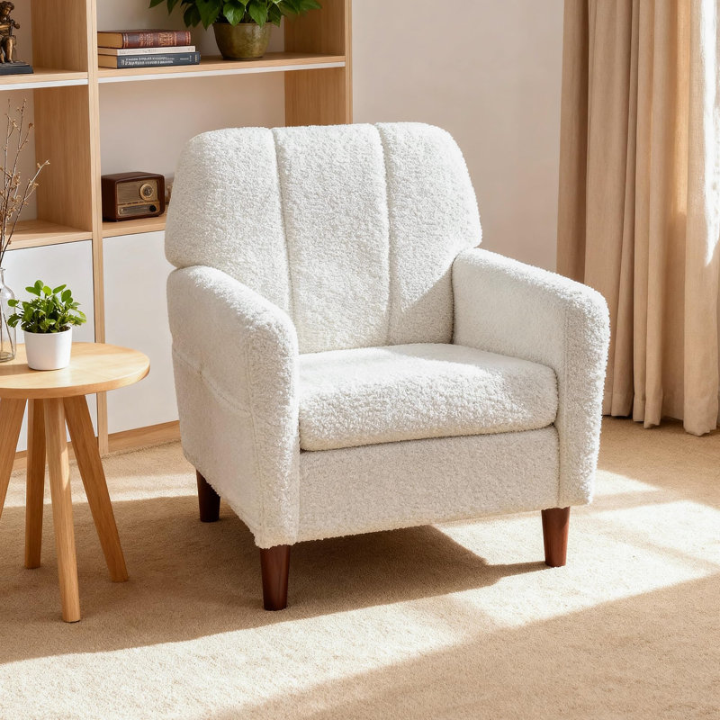 Plush Comfort Upholstered Accent Armchair For Living Room, 2