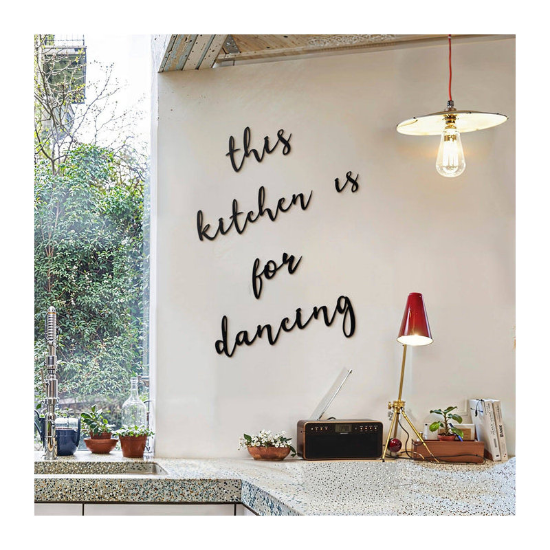 «This Kitchen Is For Dancing», art mural en métal - 5 pièces