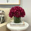 Faux Peony Arrangement in a Glass Vase-714086740