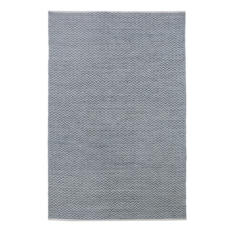 Chevron Area Rug in Deep Ocean Blue, Rectangle 6' x 9'