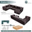 Canapé modulaire en cuir synthétique modulaire 132,5