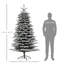 Arbre de Noël artificiel pin de montagne 6,5 pi pré-éclairé, arbre de Noël enneigé, arbre de Noël à charnière avec 400 lumières DEL et 990 branches pour la décoration des fêtes, vert-1278224875