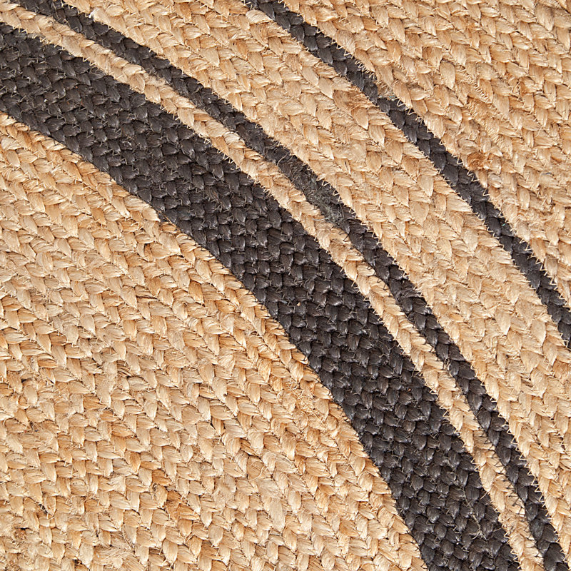 Tapis brun clair / or / gris tressé à la main Aldridge Mist, Rond 4 pi