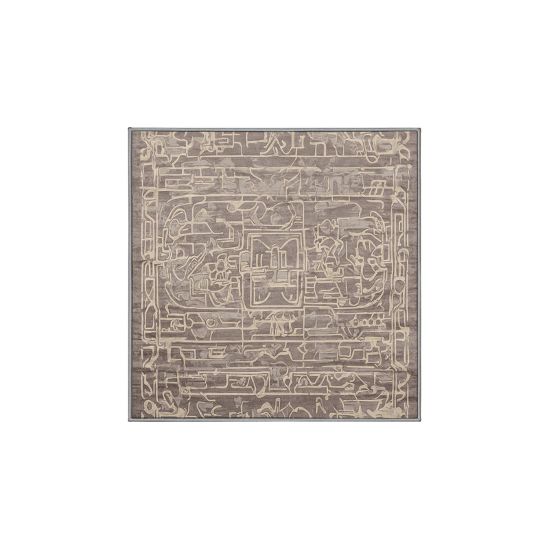 Tapis gris soyeux et moelleux, Carré 4 pi