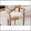 Chaise de salle à manger en bois massif de style français, ensemble de 2, crème