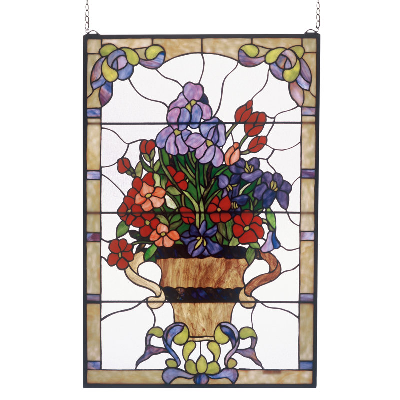 Floral Arrangement Stained Glass Window