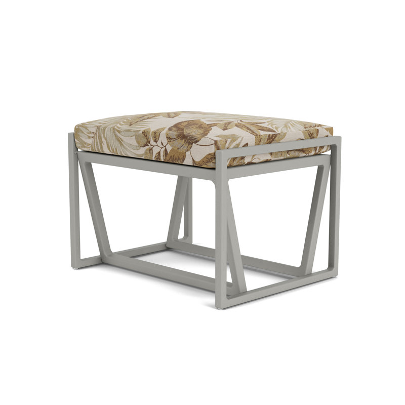 Summit Outdoor Ottoman, Platinum, Botanic Willow