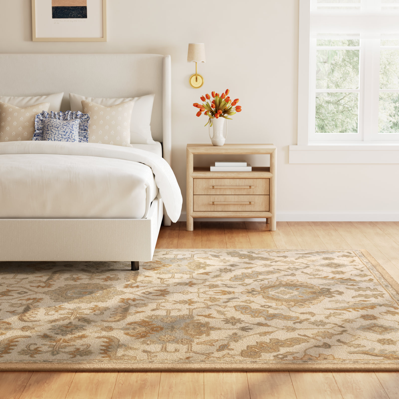 Arden Hand Tufted Wool Cream Rug, Rectangle 9' x 12'