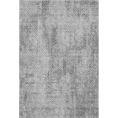 Premium Machine Washable Prisco Silver Rug