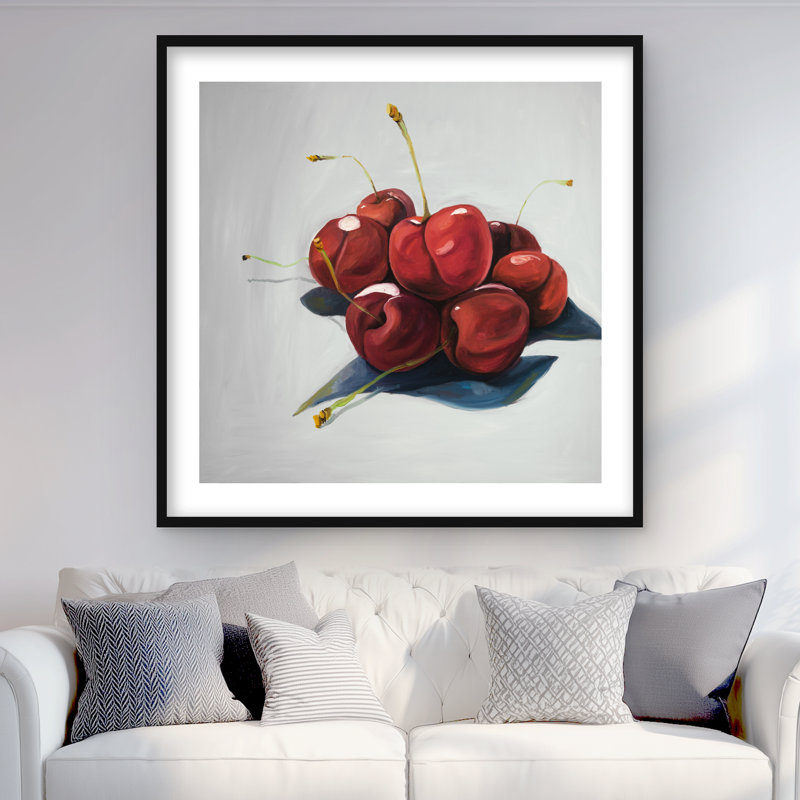 Pile de cerises - nourriture gastronomique, H 36 po x l 36 po, Noir