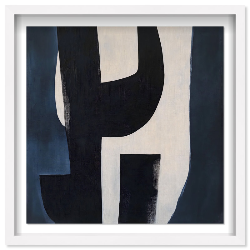 Contours of Silence I Shadowbox Abstract Print by Oliver Gal, Black Frame, 12 x 12, 25.5"H x 25.5"W, White Frame