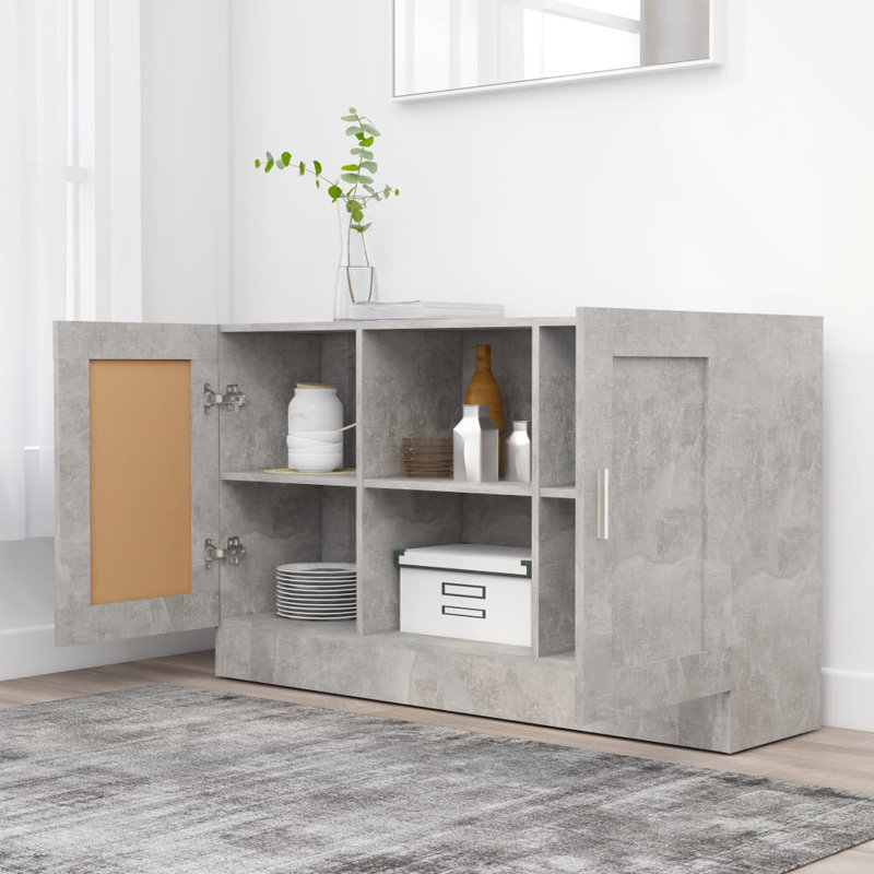 Aujane 120cm Sideboard, Concrete Grey, Engineered Wood
