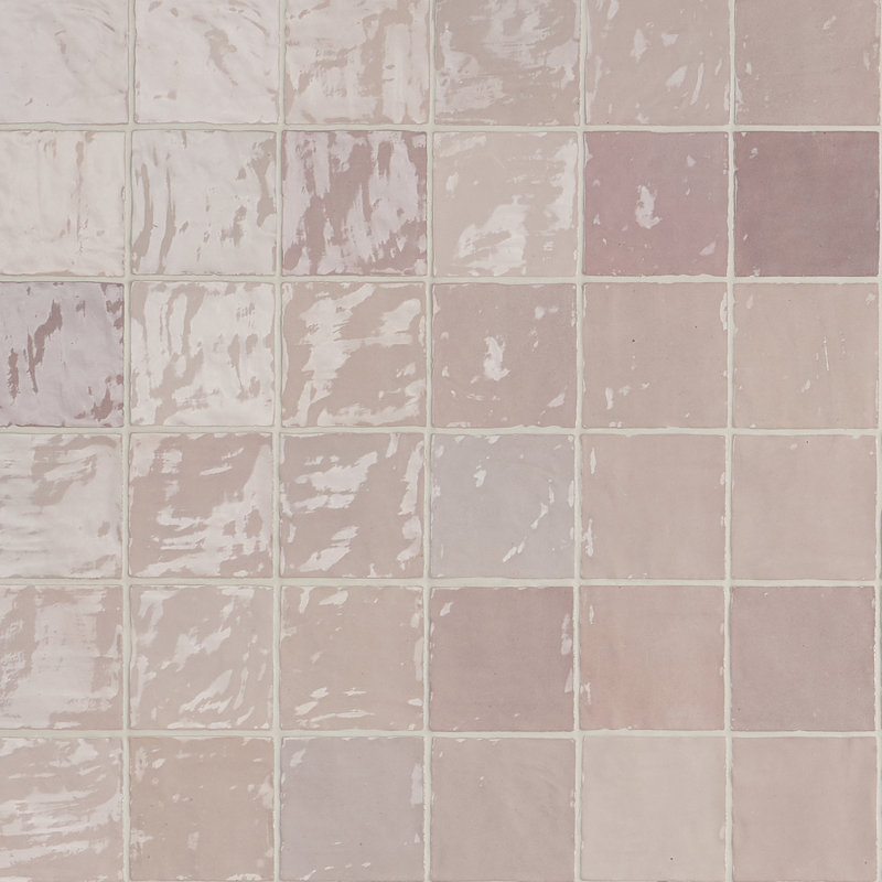 Carrelage mural en céramique émaillée Bond Tile Karma 4" x 4" (6,45 pi²/boîte), Rose