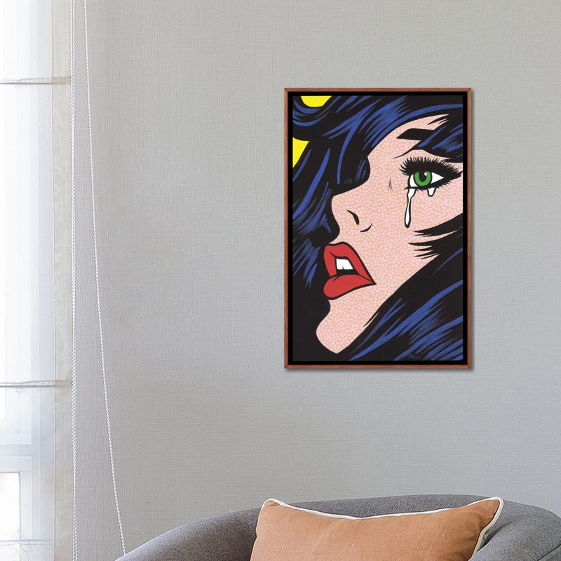 Impression d’art graphique « Green Eyes », H 26 po x l 18 po x P 1,5 po, Toile avec cadre en bois classique