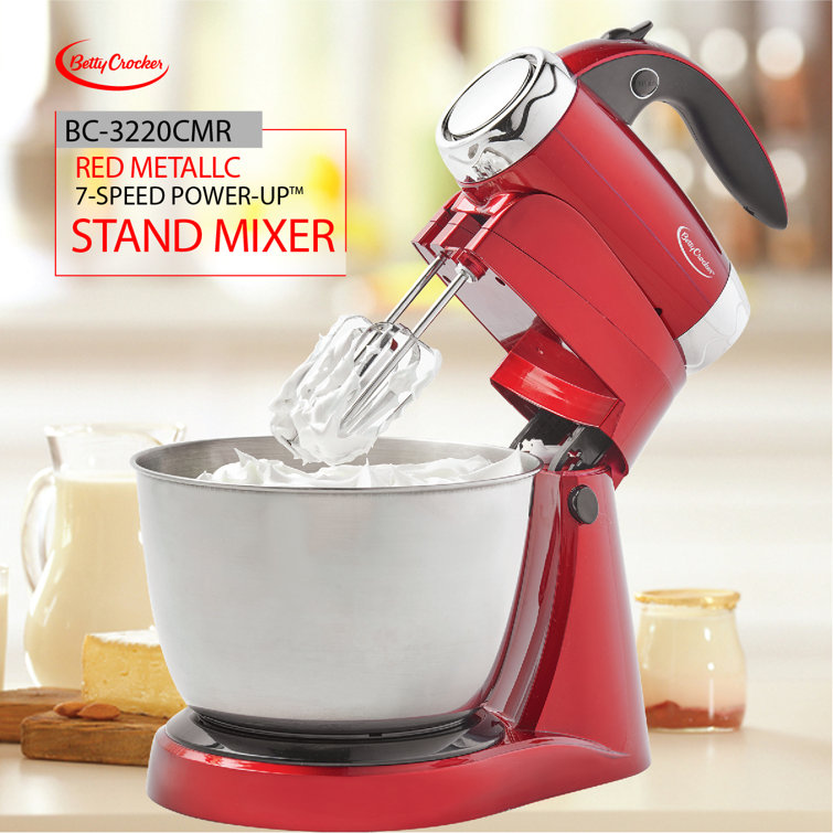 Betty Crocker 7-Speed Hand Mixer with Stand Silver