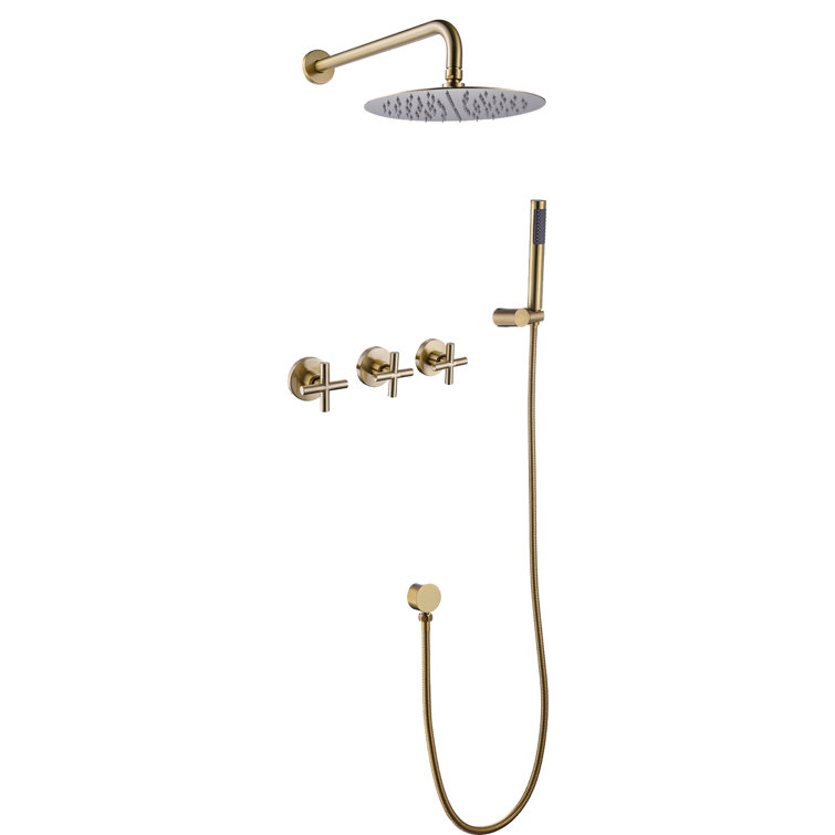 3 Handle Complete Shower System With Rough-In Valve