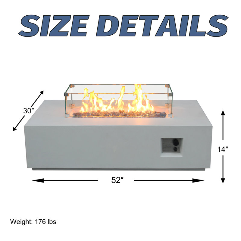 Table d'extérieur au gaz propane The Ember Crest, Blanc