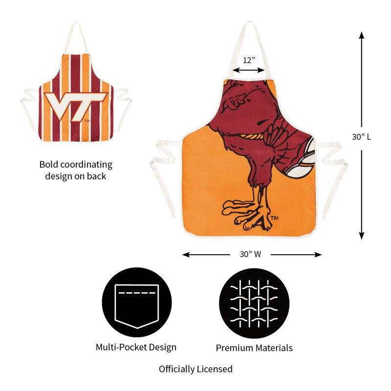 No Pattern Bib Apron, Virginia Tech