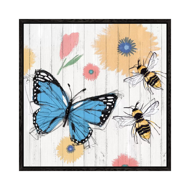 Backyard Summer I by Isabelle Z - Print on Canvas, 93.98 cm H x 93.98 cm W, Black Framed