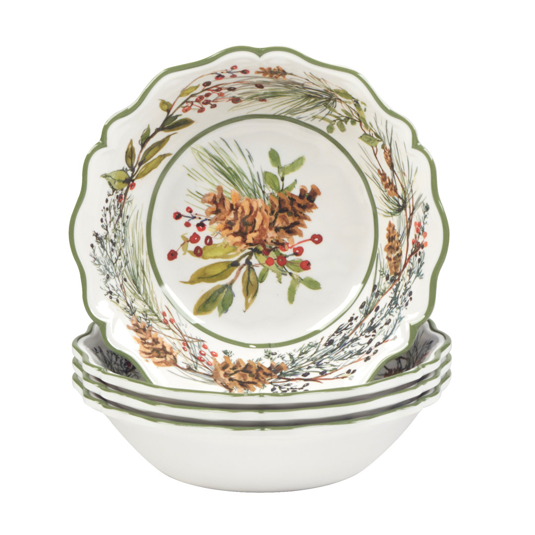 Winters Forest Set of 4 All Purpose Bowl 8.5" x 2" (Set of 4) Certified International