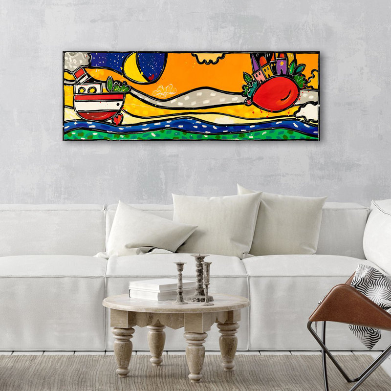 Lightweight by Wallas - Wrapped Canvas Painting, 35cm H x 100cm W x 4cm D