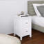 Table de chevet blanche avec 2 tiroirs