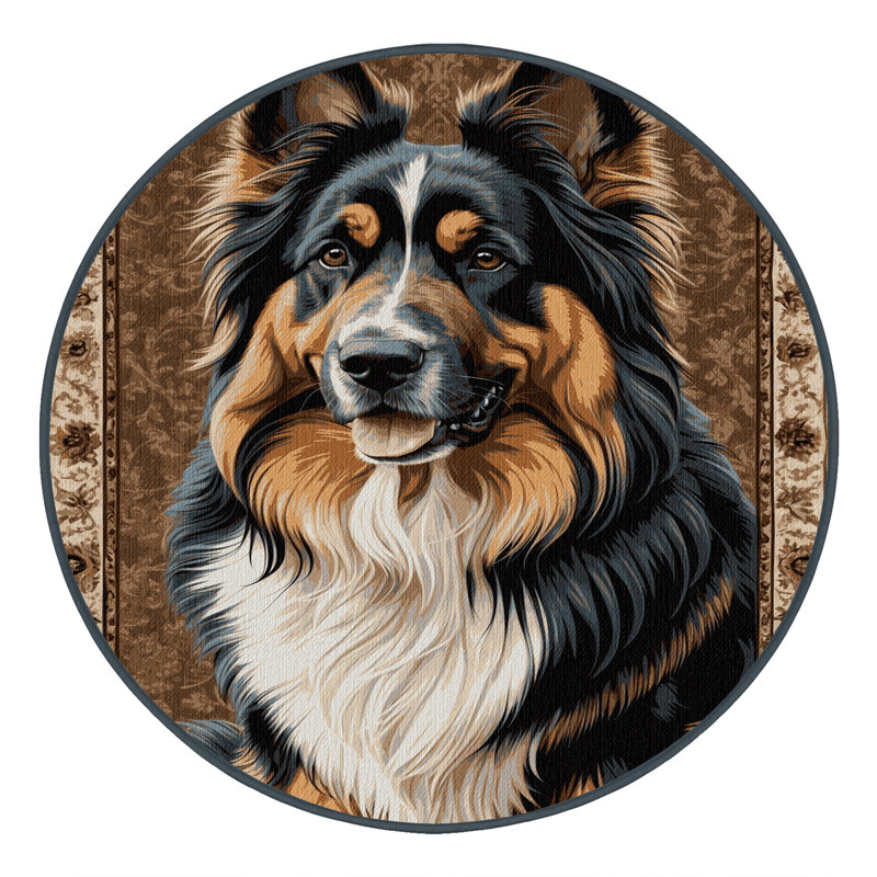  Tapis lavable pour chien de berger belge, Rond 5 pi