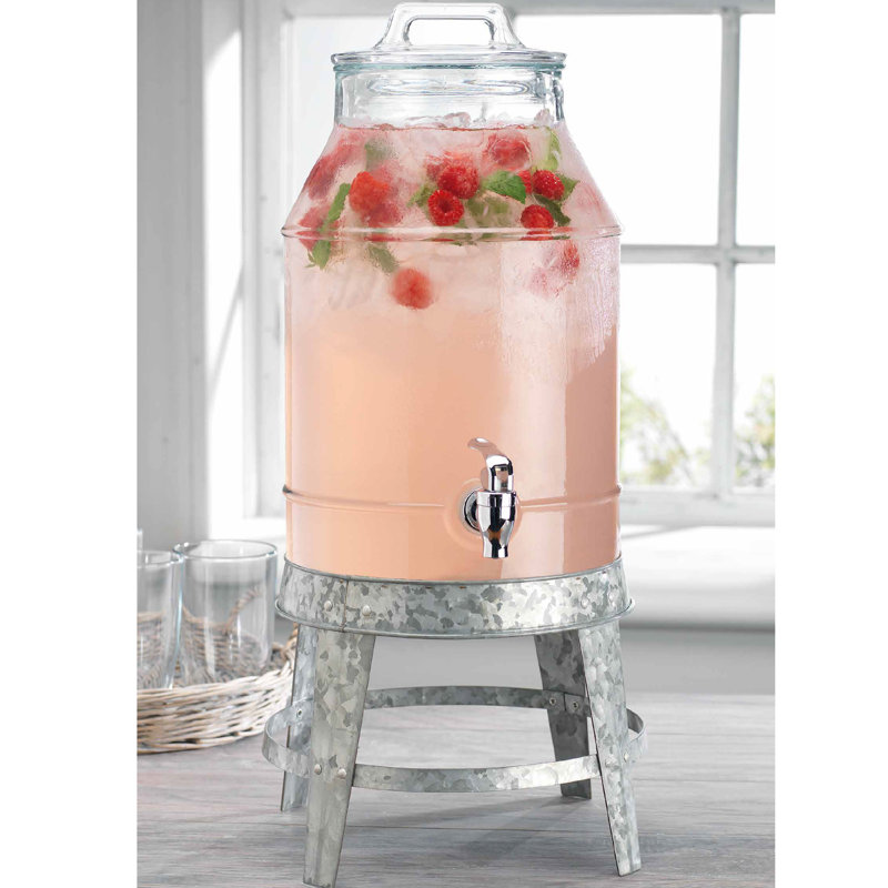 Glass 2 - Piece Beverage Dispenser Set