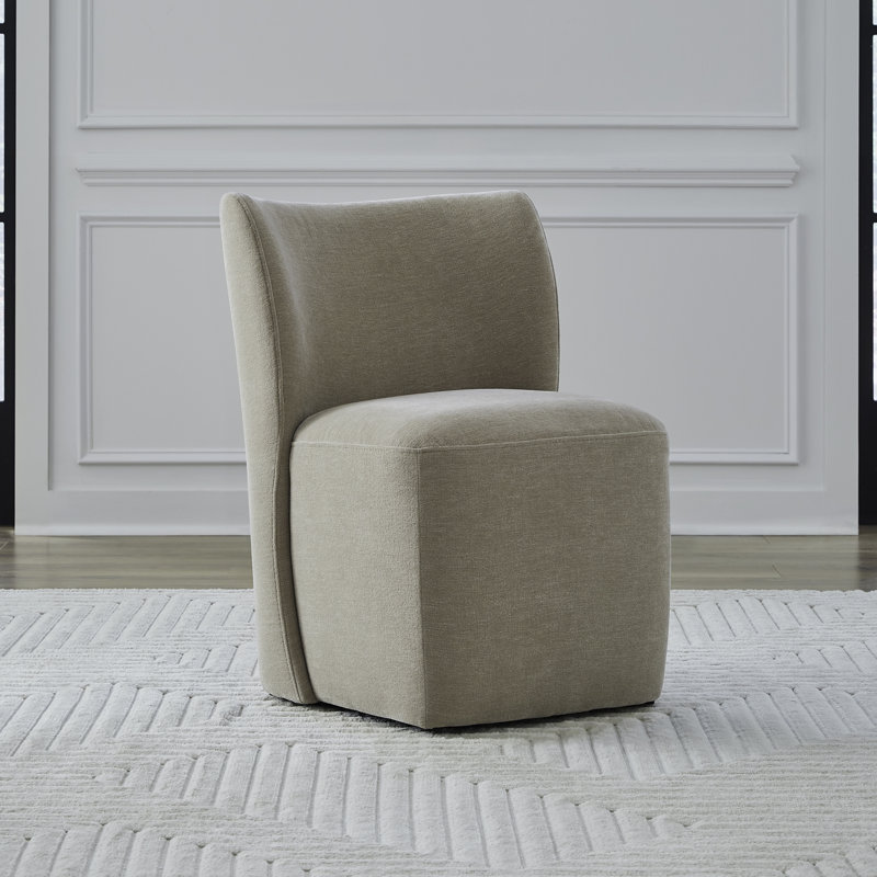 Faouzi Upholstered Dining Chairs w/ Casters , Wicker