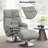 Kandoro Gray Top Grain Leather Accent Chair With Swivel & Ottoman