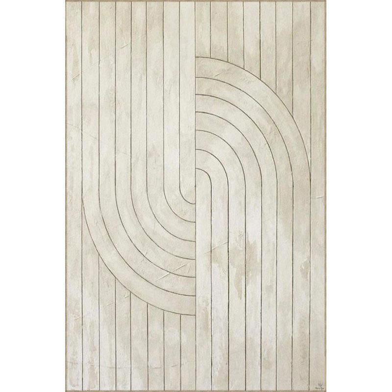 Machine Washable Geometric Pattern Decorative Woven Base Rug, Round 3'11" Rug Pad Included