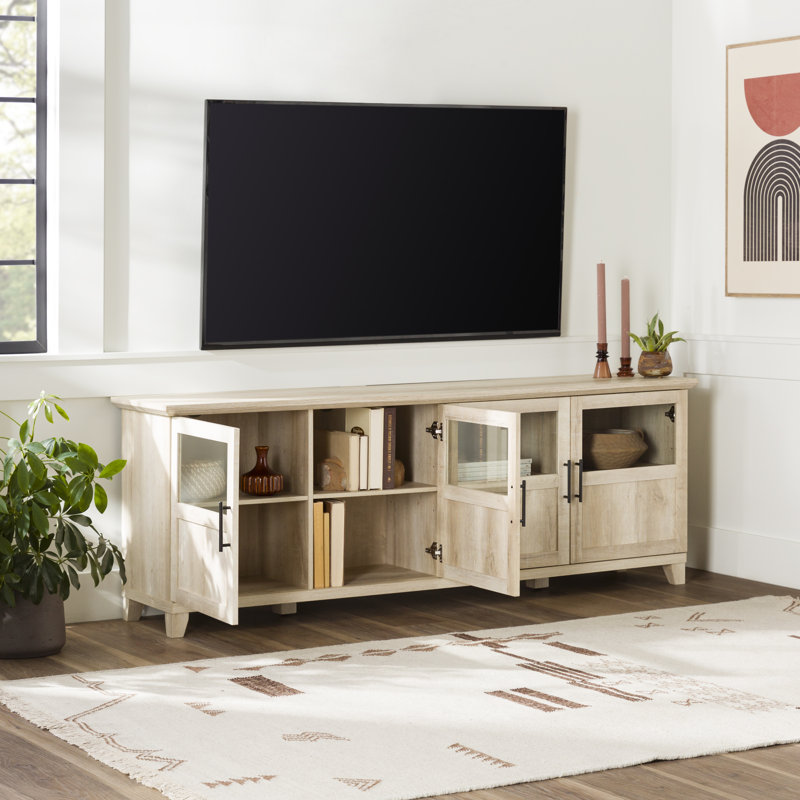 Arloh 70" 4-Door TV Stand for TVs up to 80", White Oak