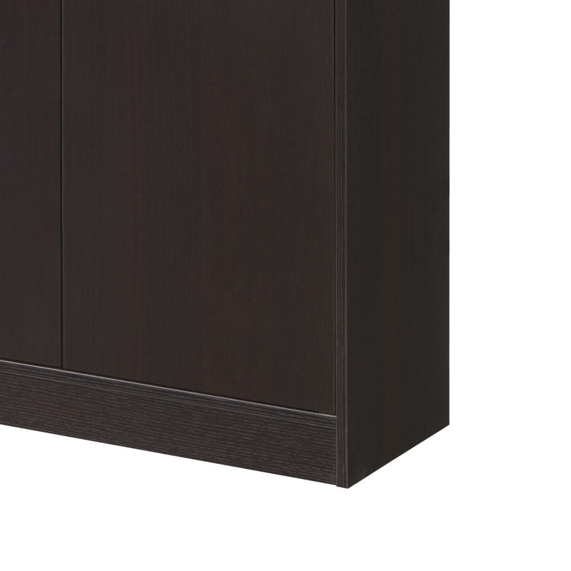 Armoire à chaussures étroite Juso, 2 portes, 5 tablettes, rouge cacao, 41 po