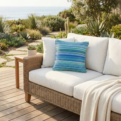 Indoor Outdoor Throw Pillows Stain-Resistant Machine Wash Recycled Polyester-Patio Porch Living Room