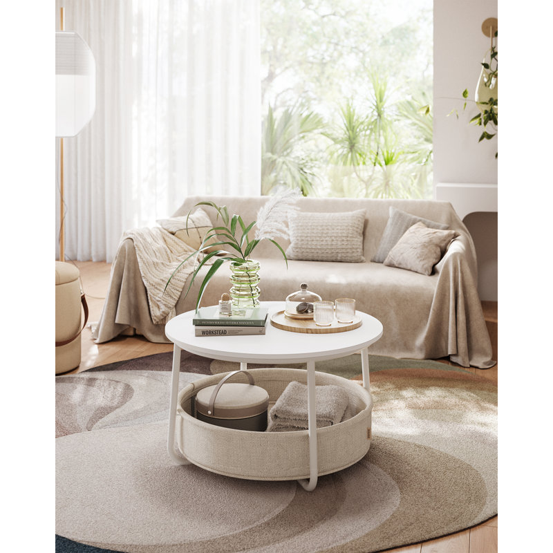 Romily Coffee Table with Storage, Highgloss sand grey