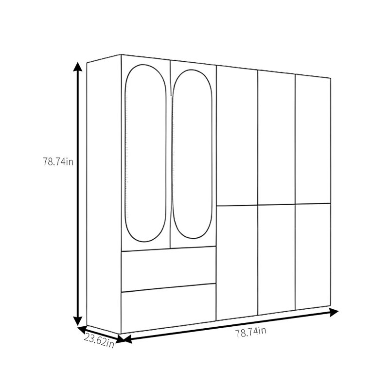 Armoire classique en rotin tissé, H 78,74 po x l 78,74 po x P 23,62 po