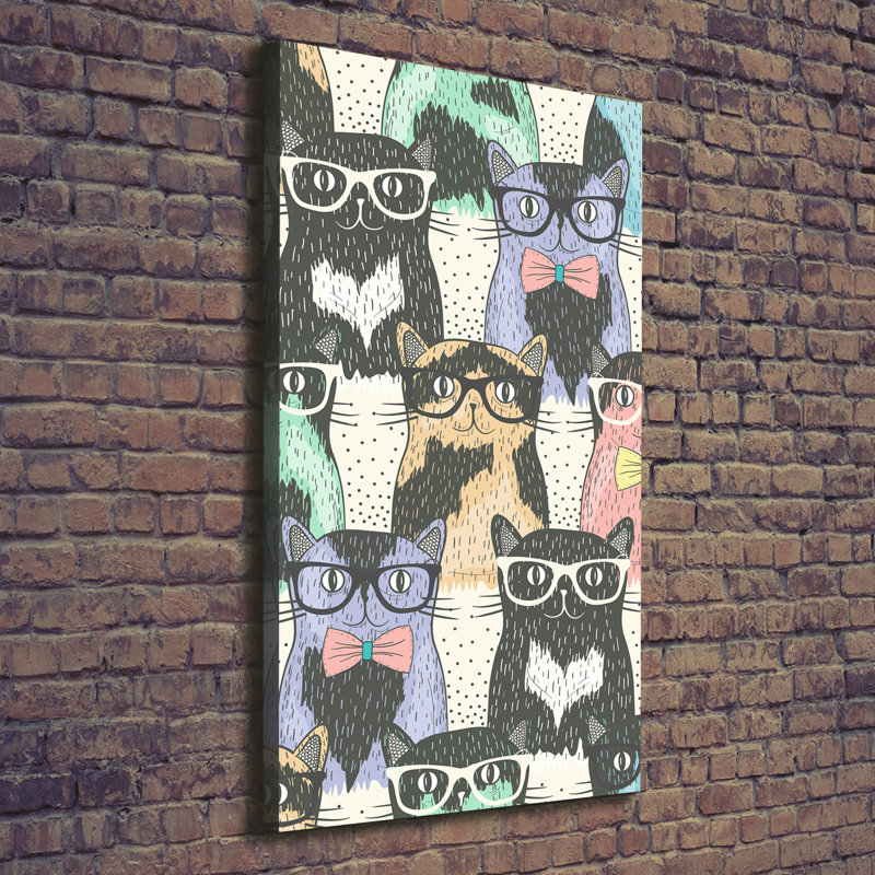 Cats With Glasses - Wrapped Canvas Print