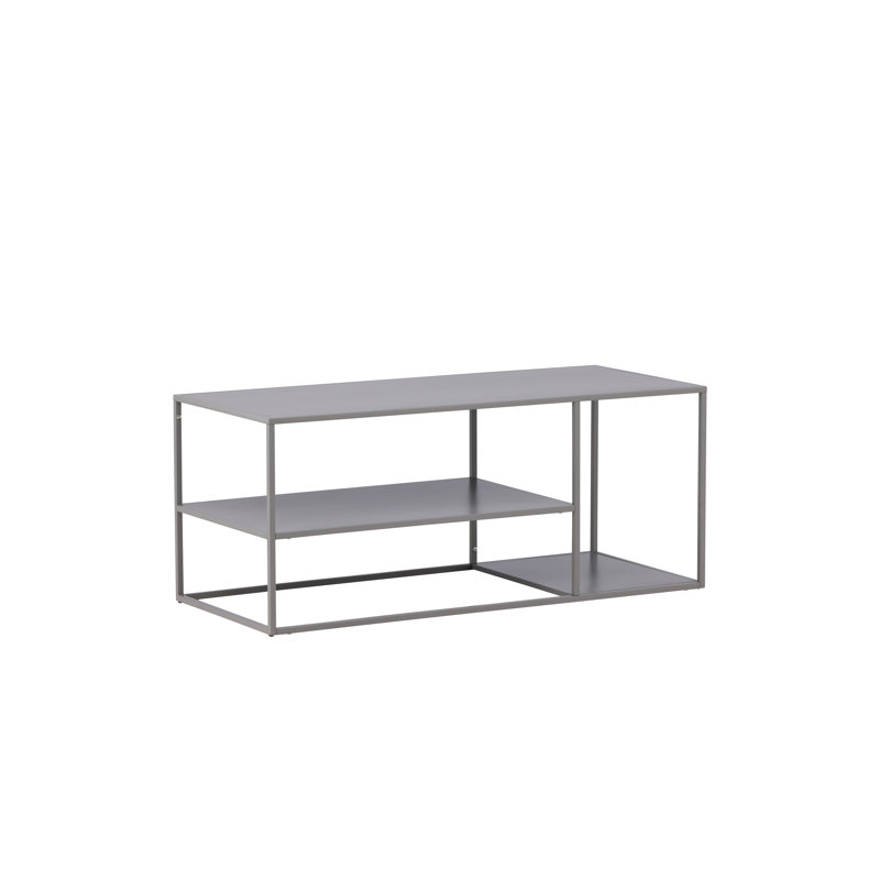 Febiya Frame Coffee Table with Storage, Light Grey