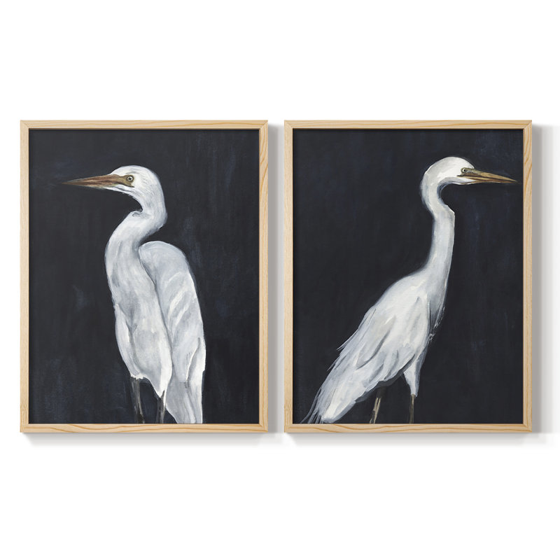Impression encadrée Calm Great Egret I-Premium - prête à être accrochée - aucun clou requis - aucun clou requis, Bois naturel