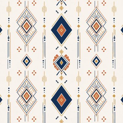 Papier peint adhésif auto-adhésif à motif géométrique en terre cuite à motif géométrique de couleur terre cuite Tribal